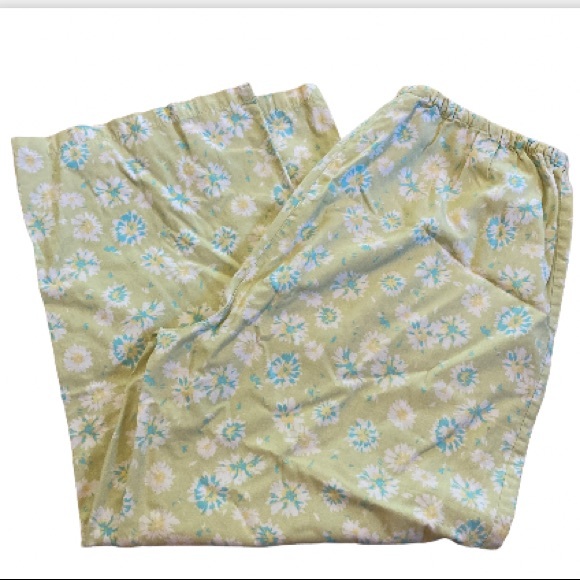 EDDIE BAUER Floral Green Pajama DrawstringLounge Pants Womens Medium - Picture 5 of 16